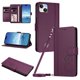 thumbnail image 1 of Funda Cartera Trébol para iPhone 15 Plus con Ranuras Tarjetas y Carga Inalámbrica Violeta, 1 of 6