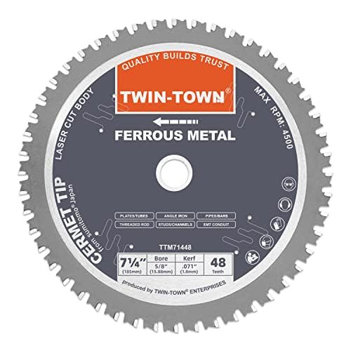 Hoja de sierra TWIN-TOWN de 7,25" 48 dientes de cermet para corte de metal
