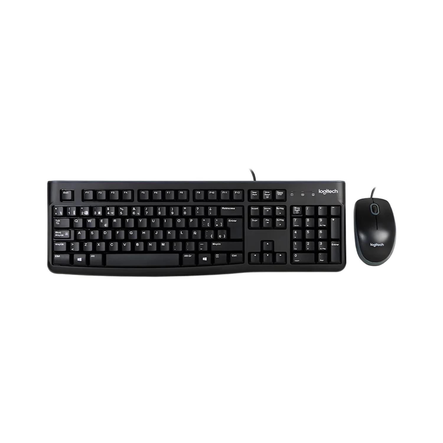 Logitech - Kit Teclado Y Mouse Usb Alambricos Negro Mk120