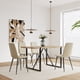 thumbnail image 2 of 55" MDF Wood Colour Dining Table and Modern Dining Chair Set of 4, Mid Century Wooden Kitchen Table Set, Metal Base & Legs, Dining Room Table and Linen Chairs, 2 of 3