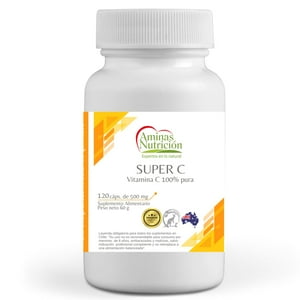 Aminas Nutrición - Super C - Vitamina C Pura (Ácido Ascórbico) 120 Cápsulas De 500 Mg