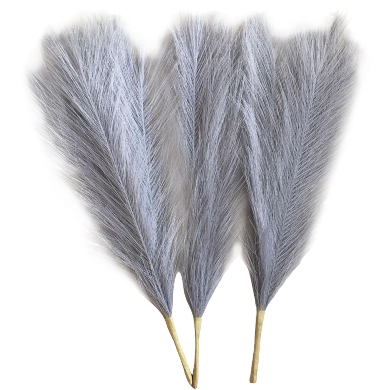 Bothyi - 3 Flores Secas De Junco Bohemio De Hierba De Pampa Para Jarrón De Salón Gris