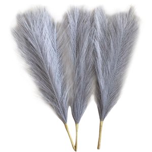 Bothyi - 3 Flores Secas De Junco Bohemio De Hierba De Pampa Para Jarrón De Salón Gris