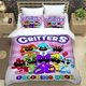 thumbnail image 1 of v274 Bed Sheets Cartoon Smilings Critters Bedding Set,Duvet Cover Comforter Bed Set Quilt Cover Pillowcase,King Queen Twin Size Boys Girls Adult 3-Piece Bedding Set (1 Duvet Cover + 2 Pillow Shams) Be, 1 of 5