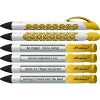 Greeting Pen - Juego De Bolígrafos De Felicitación Con Forma De Cara Sonriente Con Mensaje Giratorio, 6 Bolígrafos