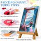 thumbnail image 5 of Set de 4 paisajes de pintura por números para adultos con lienzo enmarcado y caballete de madera, 5 of 6