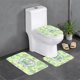 thumbnail image 1 of Keroppi Rana Juego de 3 alfombras de baño de coral fleece: tapete de baño + alfombra de inodoro en forma de U + funda de tapa de inodoro en forma de O, 1 of 6