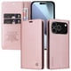 thumbnail image 2 of Funda Billetera de Cuero para iPhone 17 Pro Max con Tarjetero y Soporte - Tapa Magnética Rosa, 2 of 5