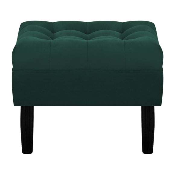 Pouf Wood 1c Felpa 00 Verde Botella
