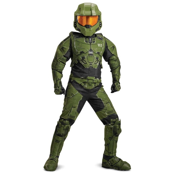 Disfraz de Halo Master Chief para niños con casco, talla S (4-6)