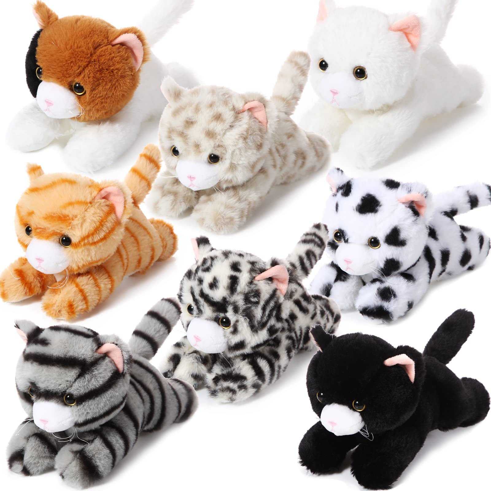 Peluche Libima Cat, 20 Cm, Gatitos De Peluche, 8 Unidades, Fiesta