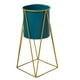 thumbnail image 2 of Porta Macetero Pedestal Maceta Plantas Verde Dorado Mediano, 2 of 9
