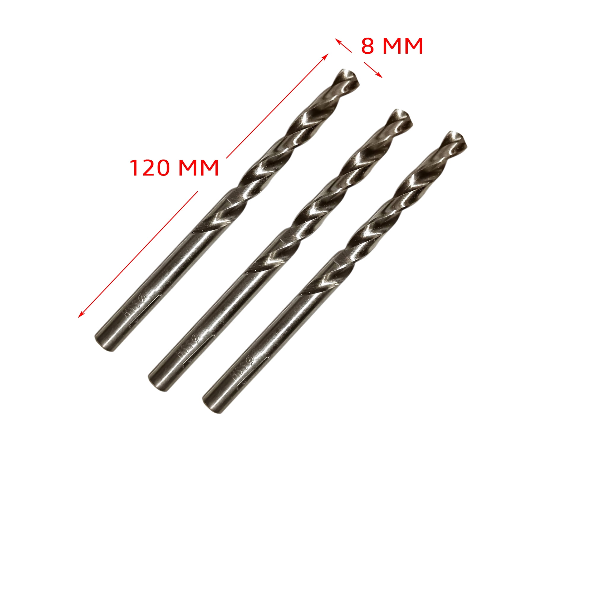 Oem - 3 Brocas De 8 Mm Hss Para Metal Altísima Calidad