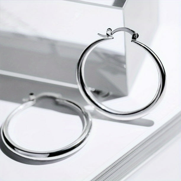 18K Gold Plated Earrings: Make a Statement with Simple, Big Circle Hoops