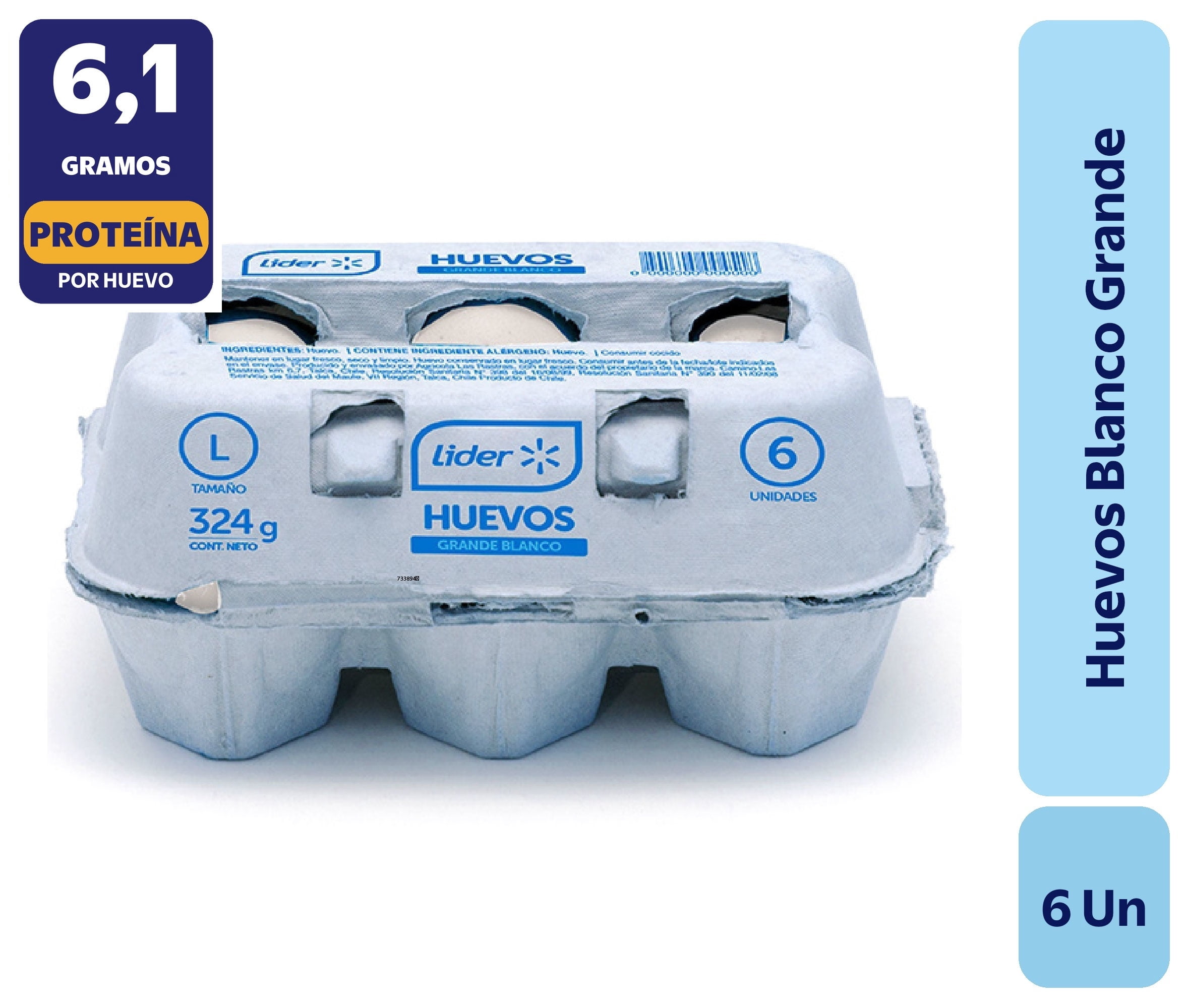 Huevos Tradicionales Grande Blanco 6 Un Lider
