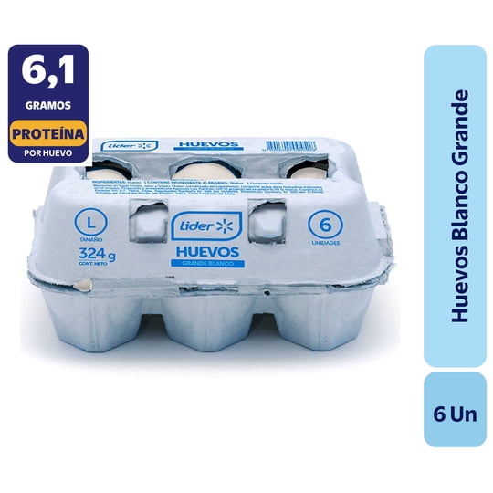 Huevos Tradicionales Grande Blanco 6 Un Lider