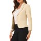 thumbnail image 5 of INSPIRE CHIC Blazer de Mujer para Regreso a Clases, Chaqueta de Traje Recortada de Verano para el Trabajo, Beige-Sólido L, 5 of 7