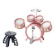 thumbnail image 4 of Juego de Batería de Jazz para niños con taburete y baquetas, juguetes de percusión, desarrollo de iluminación y música, juguete para fiesta del Día de rosa, 4 of 5