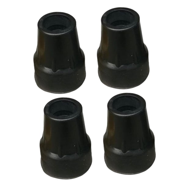 4 piezas de puntas de bastón de goma de 7/8 pulgadas reemplazos resistentes al desgaste para suelo irregular o suelto instalación conveniente antidesl Negro