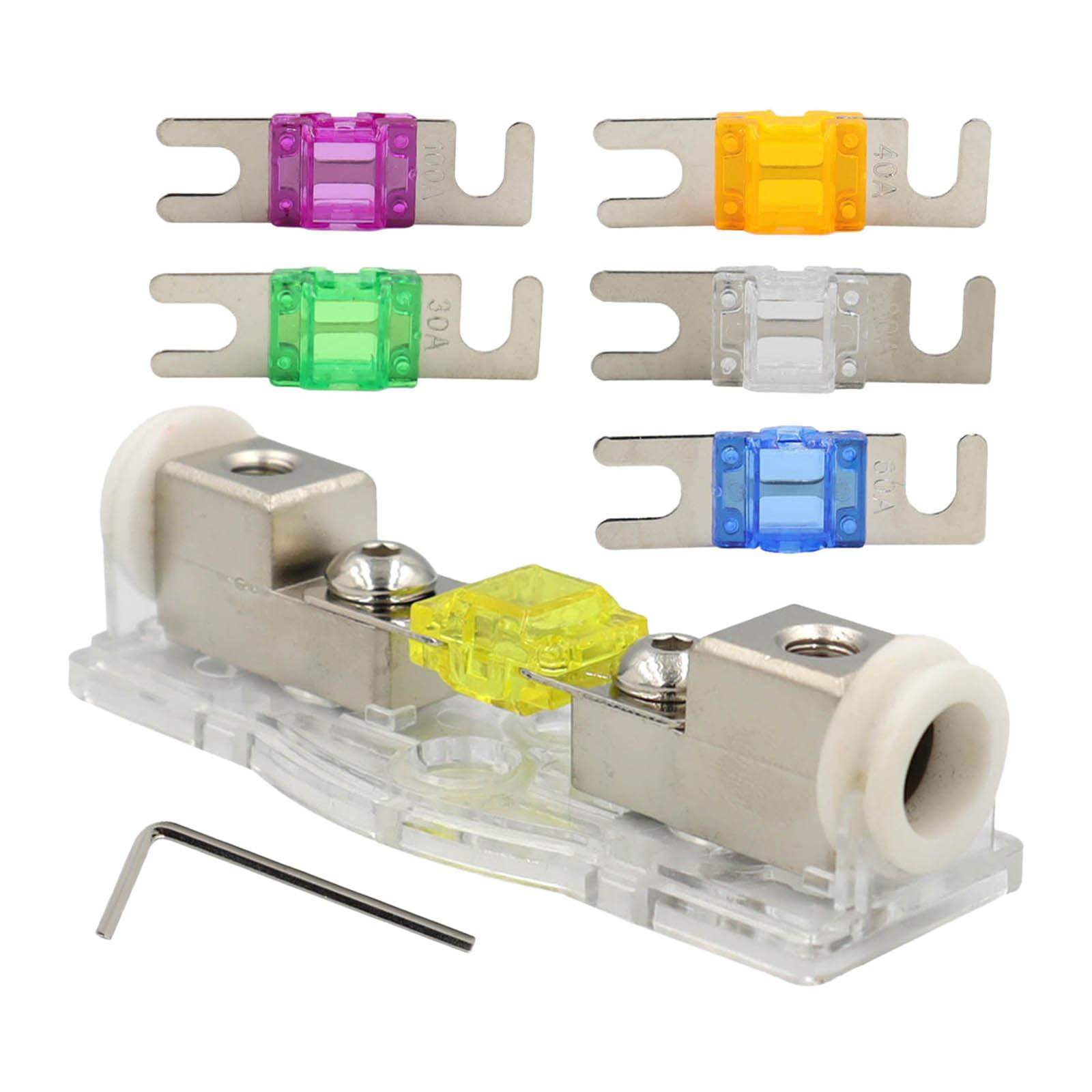 Magideal - Portafusibles Anl 120a Con Cable Fusible Fusible 12-32v Bloque De Fusibles Para Amplificador De Sonido Estéreo De Automóvil, Rv, Portafusibles