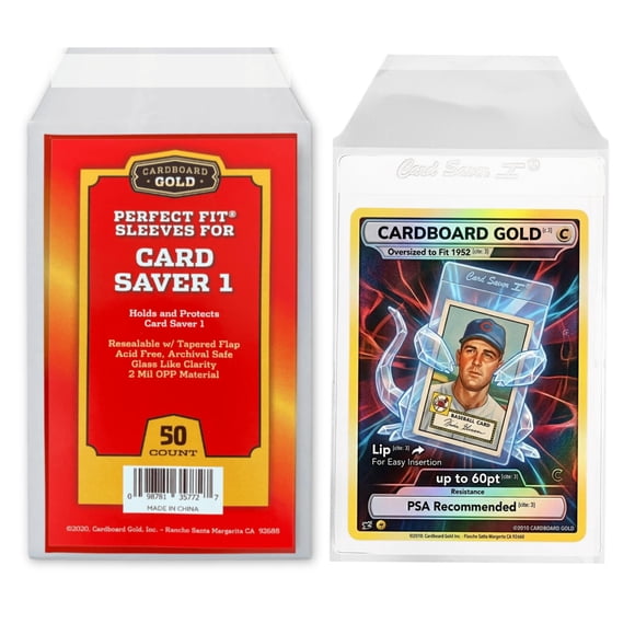 Fundas Cardboard Gold Card Saver 1, paquete de 50, libres de ácido