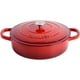 thumbnail image 2 of Olla de barro Braiser Crock-Pot de hierro fundido esmaltado artesanal de 5 litros, color rojo, 2 of 7