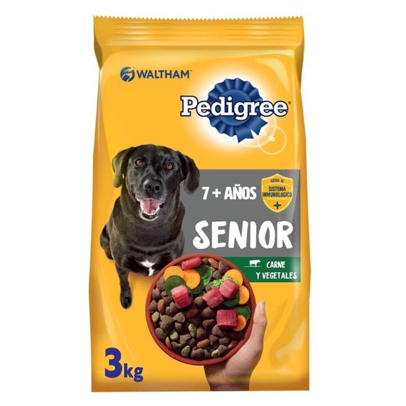 Alimento Seco Perro Senior Carne y Vegetales Bolsa, 3 Kg