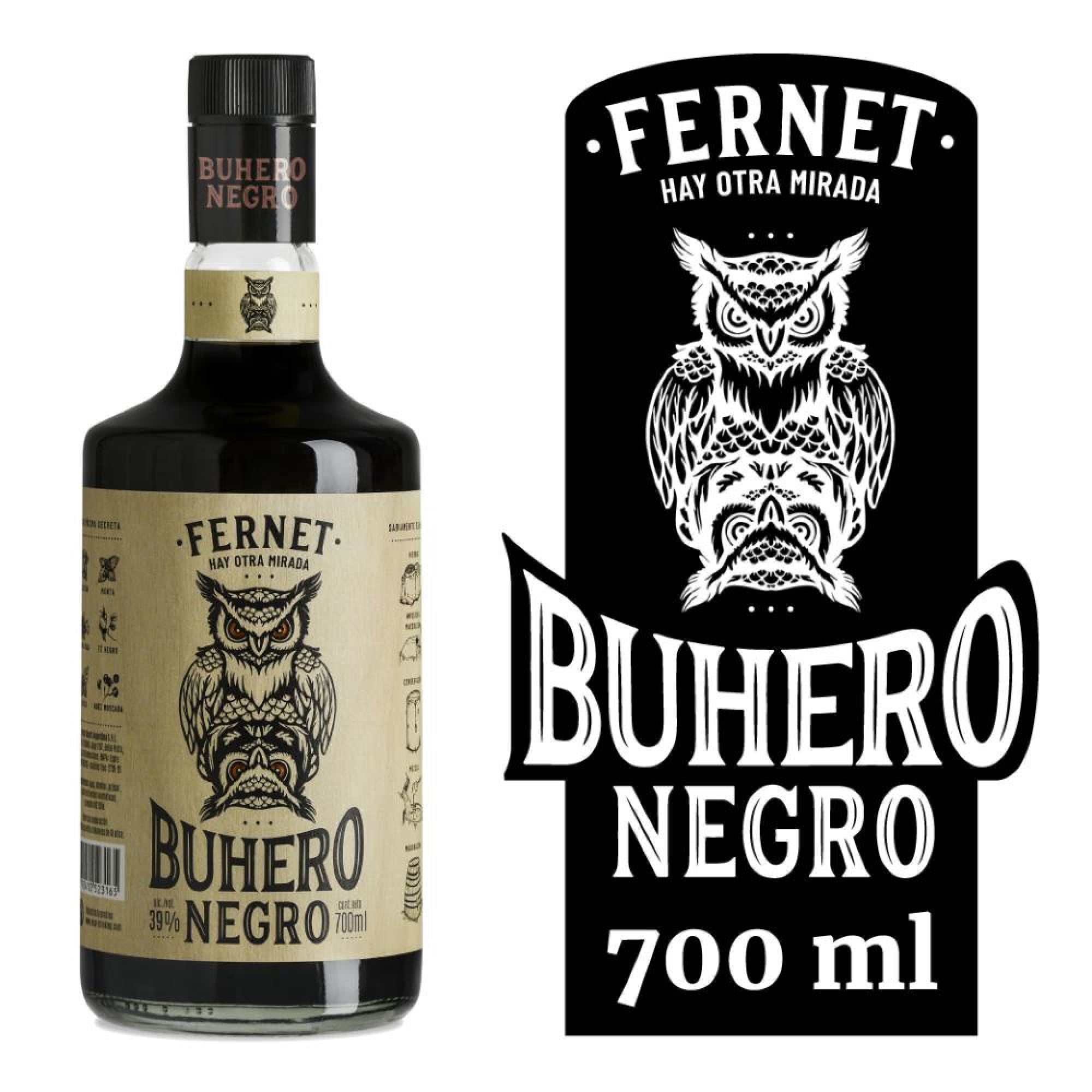 Licor Fernet 39° Botella 700 ml Buhero Negro