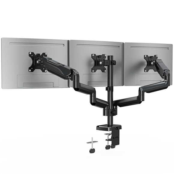 Soporte de escritorio ErgoFocus para triple monitor para pantallas de hasta 32 pulgadas
