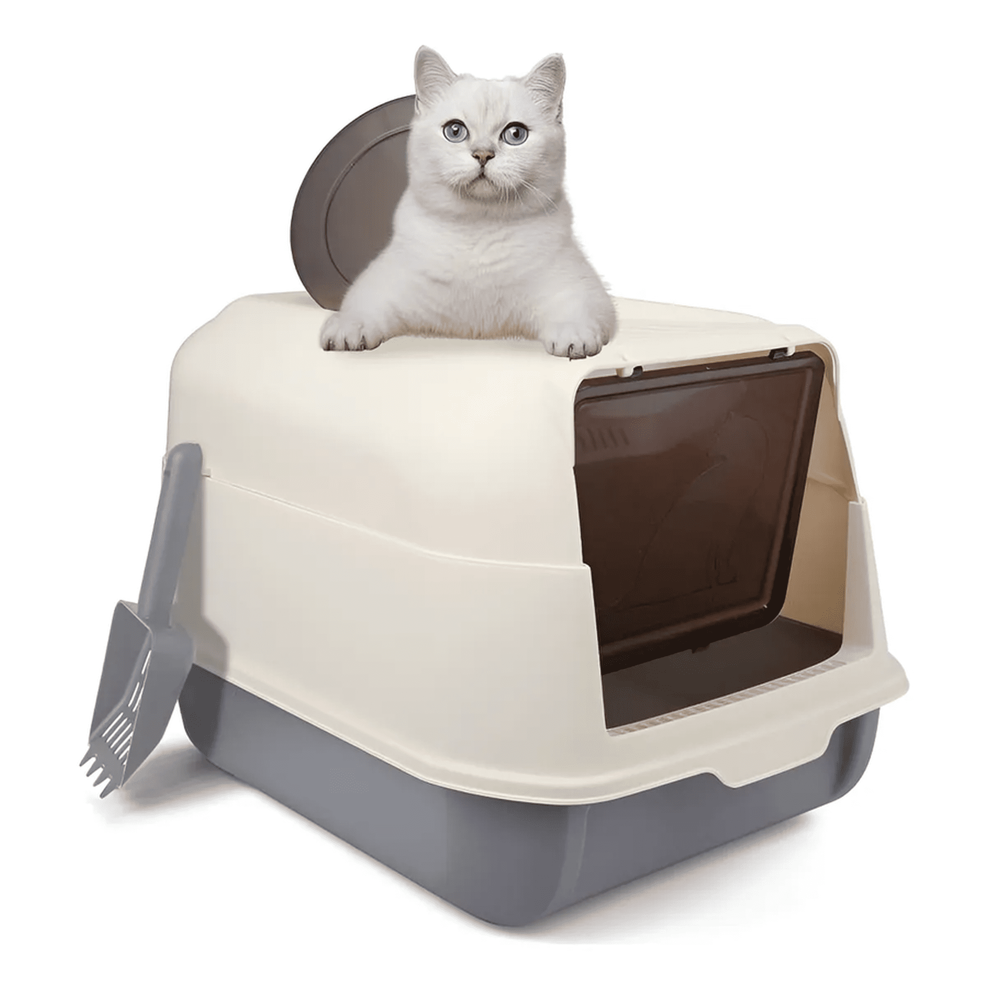 Arenero De Cúpula Cerrado Para Gatos - 2en1 Baño Xl