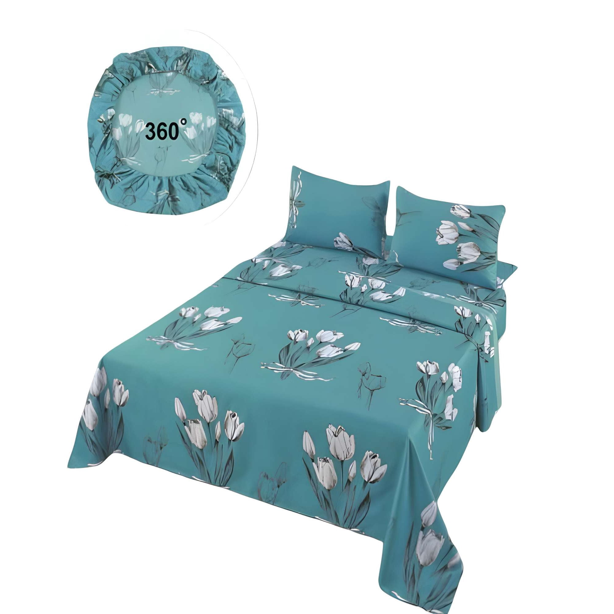 Genérico - Juego De Sabanas De Verano King Turquesa