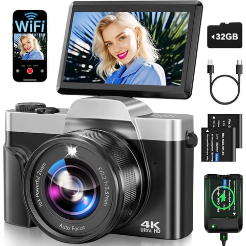 Aureapix - Cámara Digital 4K Dc103 Wifi 64Mp Autofocus 32Gb