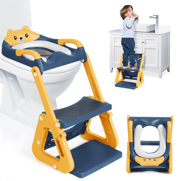 Asiento Orzbow para aprender a ir al baño 2 en 1 con taburete para niños pequeños