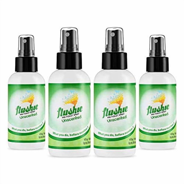 Desodorizador de inodoro Flushie en aerosol para antes de ir al baño, tamaño de viaje, 120 ml