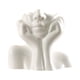 thumbnail image 2 of Jarrón De Cerámica De Media Cara, Estilo Rústico, Para Estantería, Estilo Minimalista, Con Flores Blancas., 2 of 5