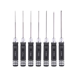 Magideal - Juego De 7 Destornilladores Hexagonales Rc De 0,9 Mm, 1,27 Mm, 1,3 Mm, 1,5 Mm, 2,0 Mm, 2,5 Mm, 3,0 Mm, Juego De Herramientas Manuales Con Llave Allen,