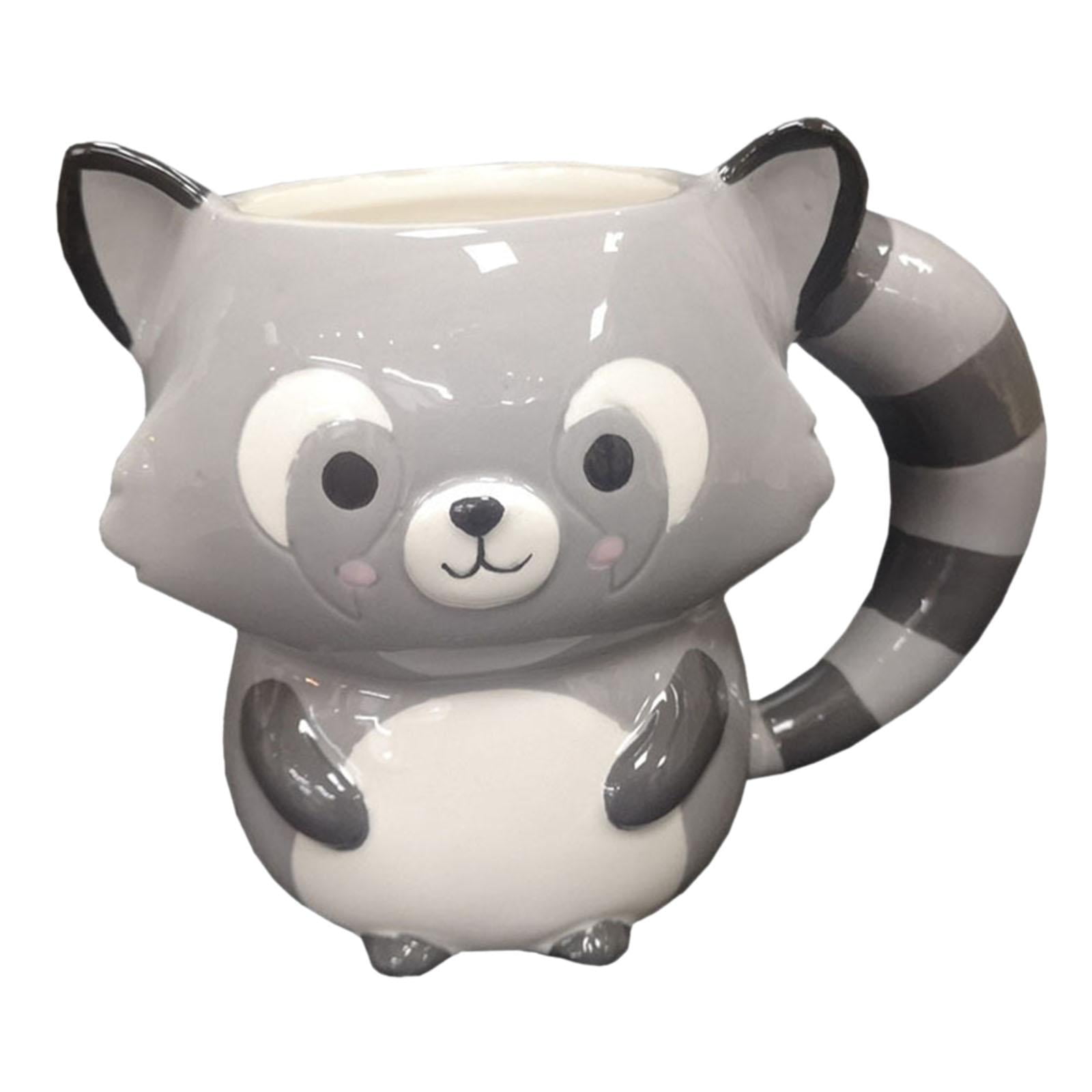 Magideal - Taza De Café De Cerámica, Taza De Té Atractiva, Taza De Jugo De Leche Novedosa, Taza De Leche De Té De La Mañana, Taza De Animal Para Navida Mapache