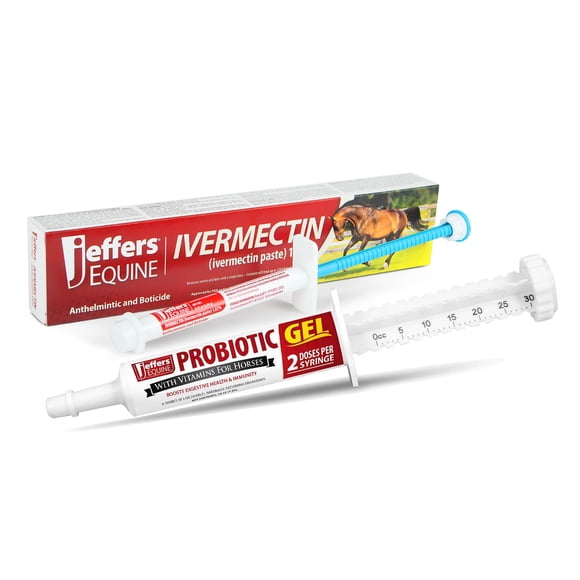 Gel Desparasitante Para Caballos 1 87% Ivermectina Y Probiótico Paquete De 2