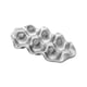 thumbnail image 2 of Soporte Para Huevos De Cerámica, Práctica Bandeja Para Huevos Para Despensa, Estantes, Cajón, Refrigerador, Plateado, 2 of 5