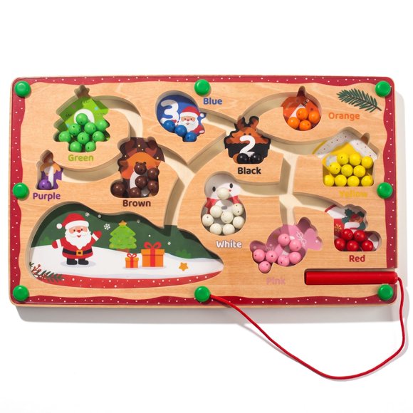 Rompecabezas WOODENFUN Laberinto Magnético de Colores y Números