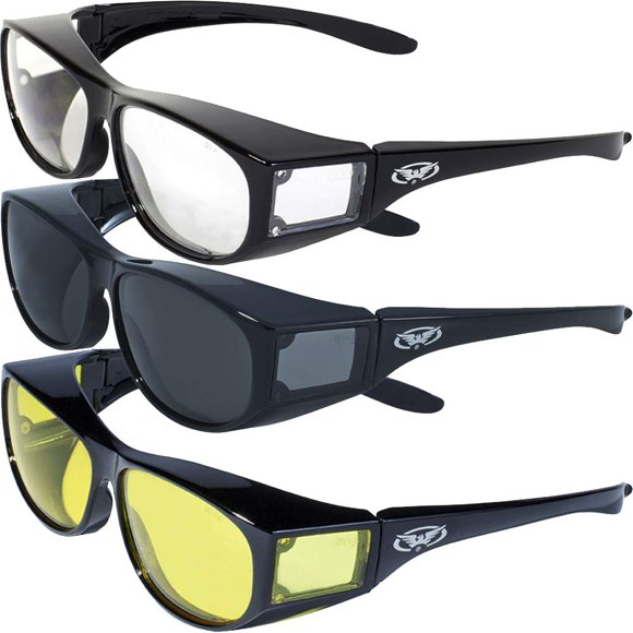 Gafas de seguridad Global Vision Escort Fit Over, paquete de 3