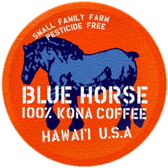 Café Blue Horse Kona 100% Kona Tostado Medio 10 cápsulas