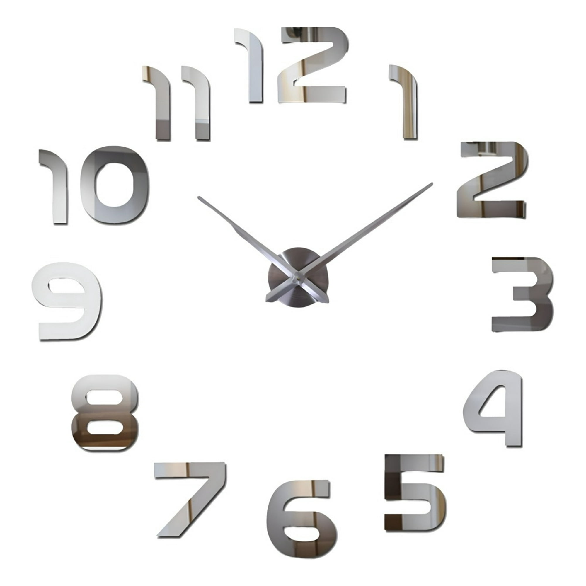 Genérico - Reloj Para Pared 3d Grande Plateado Gran Diseño Moderno Jhn