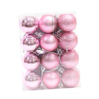 Magideal - 24X Adornos De Bolas De Navidad, Bolas De Decoración Para Árboles De Navidad, Decoraciones Colgantes Para Árboles De Navidad, Para Guirnalda De Guirna Rosa