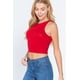thumbnail image 3 of Saronite Top Corto Básico de Tirantes con Cuello Halter, Rojo Intenso (para Mujer), 3 of 4