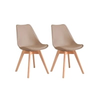 Habita2 Chile - Silla Tulip Ecocuero Beige X2