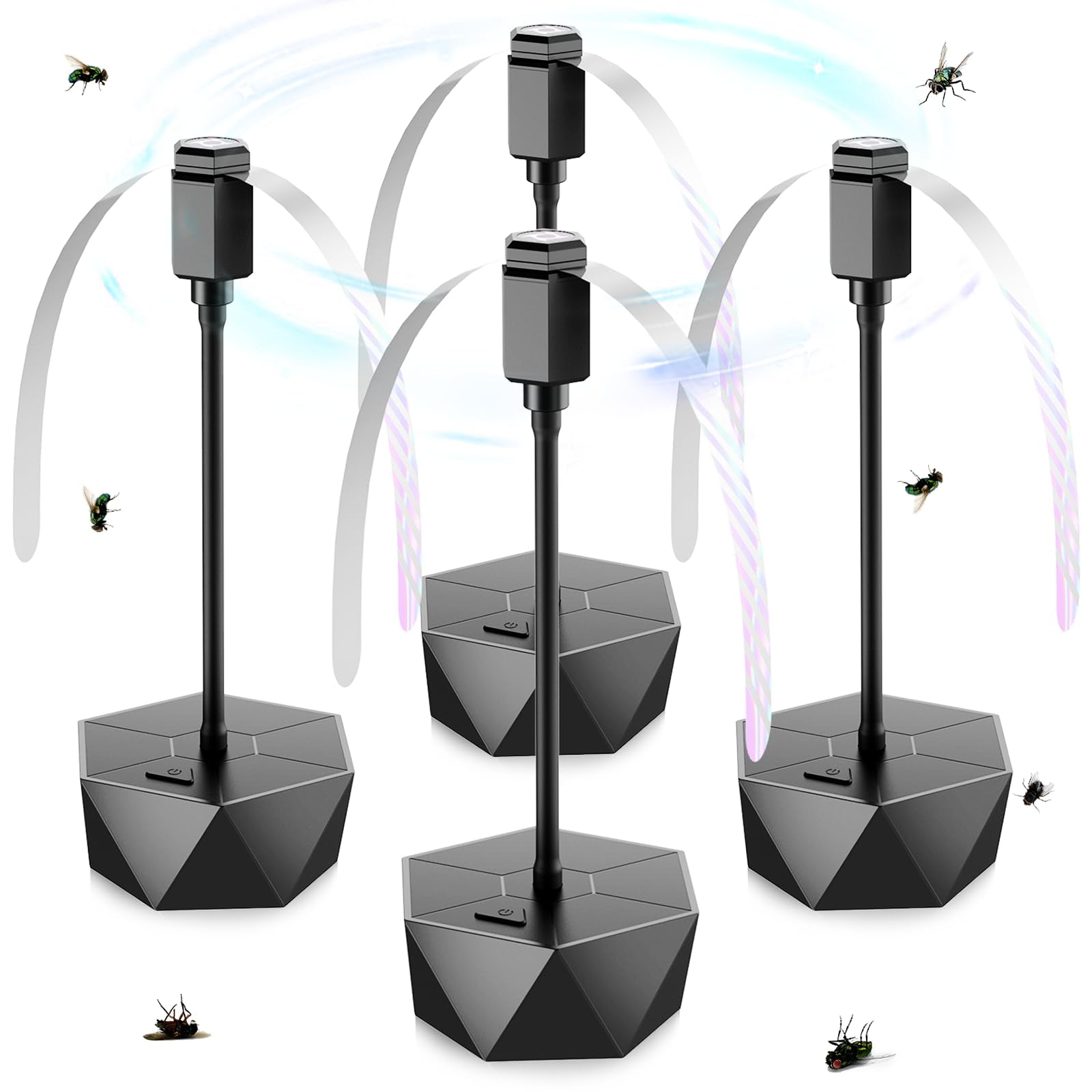 Ventilador Repelente De Moscas Pimag Pimag Fly Ventiladores Para Mesas, Paquete De 4