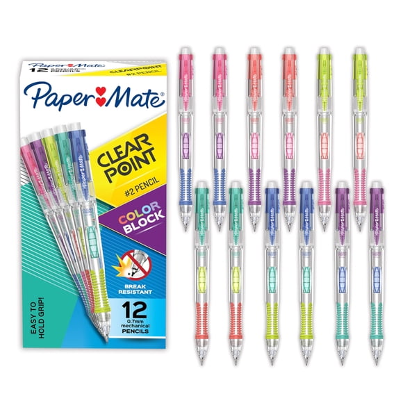 Lápices Mecánicos Paper Mate Clearpoint 0.7 mm HB Paquete de 12