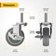 thumbnail image 2 of Caster Wheels Locking 7 62 Cm Juego De 4 Unidades Para Carro Color Gris, 2 of 9