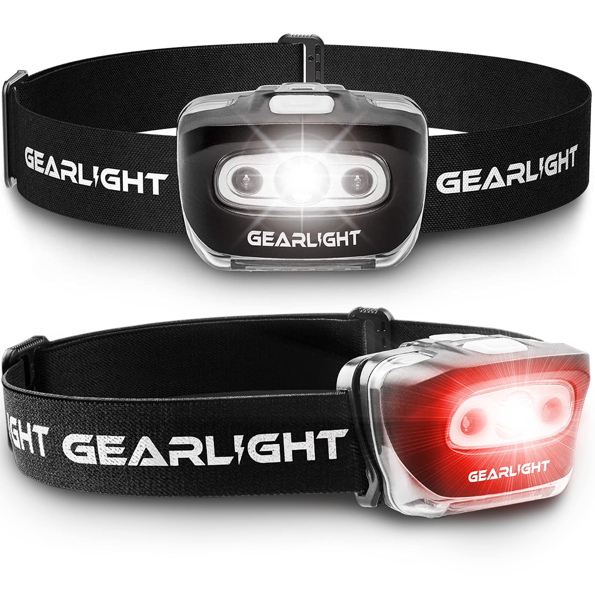 Linterna Frontal Gearlight S500 Led, Paquete De 2 Con 7 Modos, Resistentes Al Agua